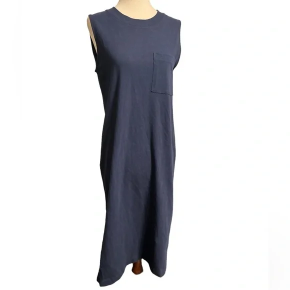 Everlane Sleeveless Navy Blue Dress - Picture 3 of 5